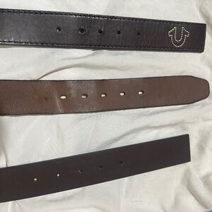 Men’s belts True Religion and Timberland